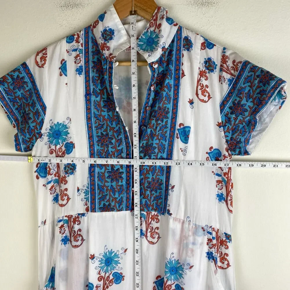 Victoria Dunn Folly Rosa Blockprint Midi Dress Size XS - Picture 14 of 15